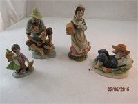 4 Lefton China Figurines 2 Fishing