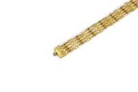 High carated fret work yellow gold bracelet