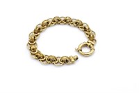 9ct Yellow gold 'Byzantine" chain bracelet