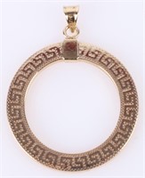 10K YELLOW GOLD CIRCLE LADIES PENDANT