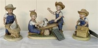 Group of 3 home interior figurines