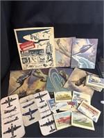 World War Era Plane Cut outs and trade cards