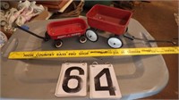 2 Miniature Red Wagons