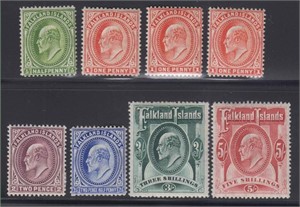 Falkland Islands Stamps #22-29 Mint HR & Mint LH c