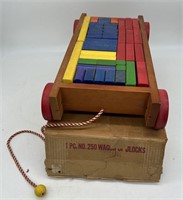 Playskool Wooden Wagon w/Blocks