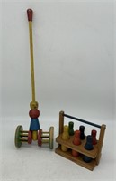 Vintage Playskool Wooden Push/Pull Toy, Holgate To