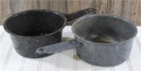 Pair of Graniteware Pans