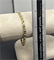 14K gold over .925 silver bracelet 7" chain