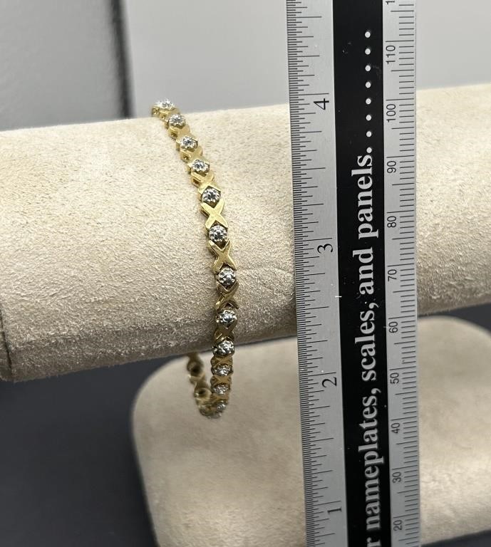 14K gold over .925 silver bracelet 7" chain