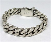 Mexican Sterling Cuban Chain Men's Bracelet.