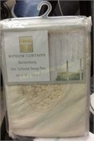 Window Curtains one tailored Swag Pair 60x30