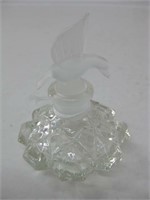 3.5" Vintage Glass Perfume Bottle w/ Bird Stopper