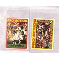 (2) 1972 Topps In Action Bradshaw/staubach