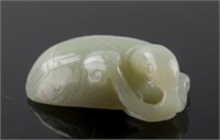 Chinese Hetian White Jade Carved Xuanwu Toggle