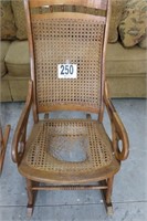 Vintage Woven Bottom And Back Rocking Chair (Seat
