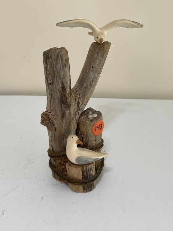 Wooden Shorebird Figure, 7"