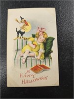 Antique Wolf E Co. A Happy Hallowe'en Postcard-
