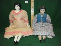 2 china head dolls