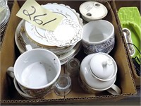 BOX LOT OF DISHES