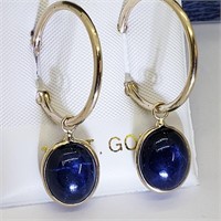 $1858 10K  Enhanced Star Sapphire(12ct) Earrings