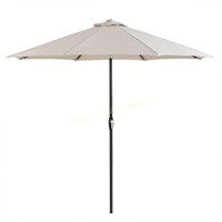 9’ Beige Outdoor Crank Operated Patio Umbrella