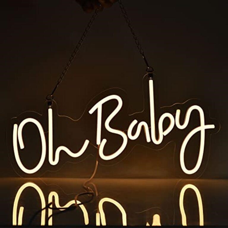 Oh Baby Neon Signs for Wall Decor, LED Reusable Ne