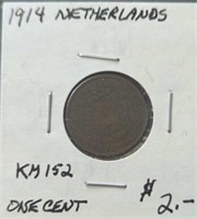 1914 Netherlands coin