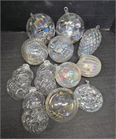 Iridescent Clear Glass Ornaments