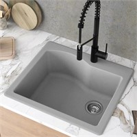 Kraus Quarza 25"x22" Single Bowl Kitchen Sink Grey