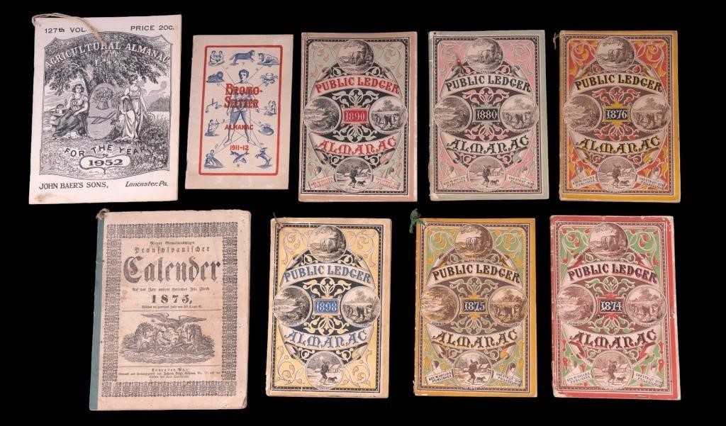 Antique Public Ledger & Other Almanacs (9)