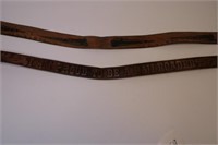 2 RAILROAD THEMED LEATHER BELTS