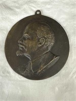 Large 3 1/2 inch medal bust Relief of Lenin 179 g