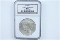 1923 Peace Dollar NGC MS-63 Patriot Collection
