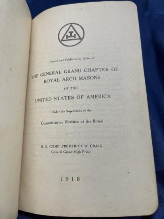 1918 Masonic Royal Arch Masons book Ritual 141