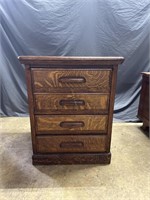 4-drawer Tiger Oak file cabinet
