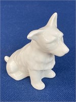 Vintage Belleek White Porcelain Terrier dog 3