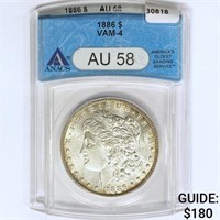 1886 Morgan Silver Dollar ANACS AU58