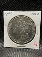 1883 MORGAN SILVER DOLLAR MS60