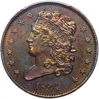 1/2C 1834 PCGS PR63 BN