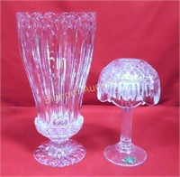 Crystal Candle Holders 2 PC Lot 8-1/2" & 12" Tall