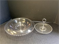 2 Candlewick glass dishes