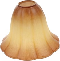 Amber Vintage Lamp Shade Bell  Flower Stripe