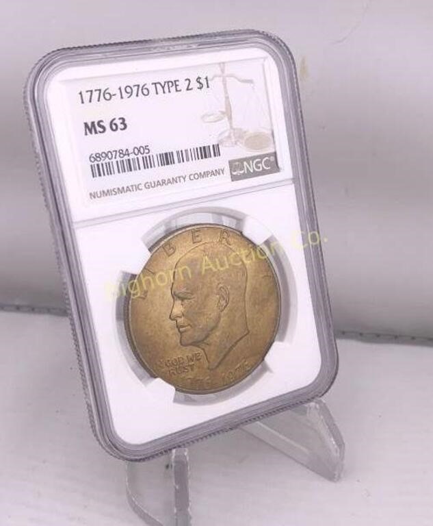 1976 Type 2 Eisenhower Dollar NGC MS63