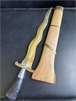 Kris style dagger with wood sheath