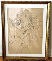 1939 Cesare Breveglieri Lady w/A Mandolin Sketch