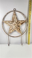 Rustic Metal Star Wall Hanger 24" tall