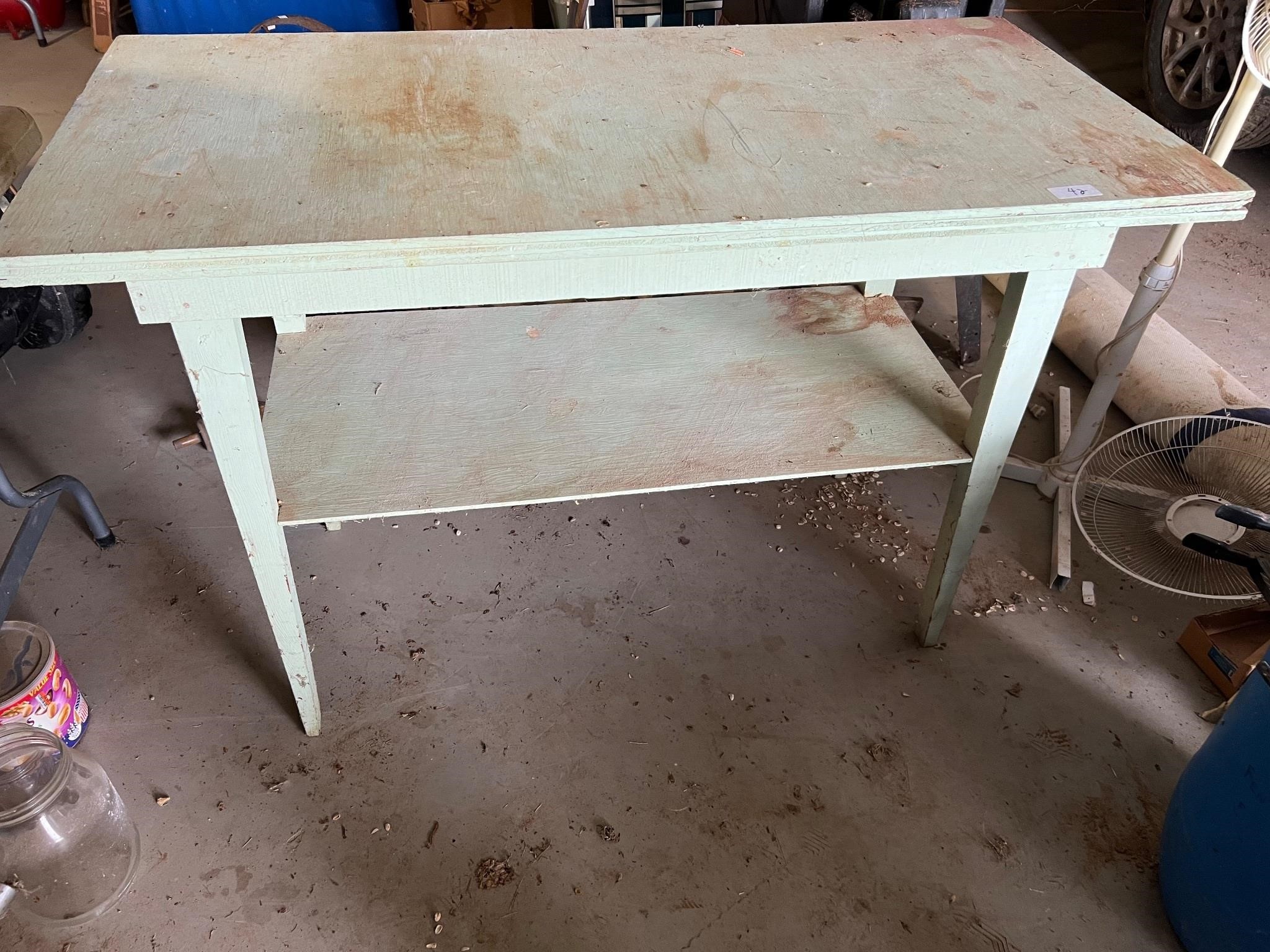 WOODEN WORK TABLE 48" X 23" X 32"