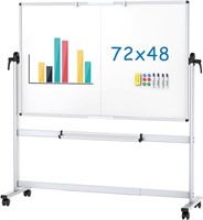 72"x48" VIZ-PRO Double-Sided Mobile Whiteboard