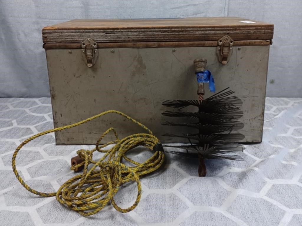 Insulated welding rod box and chimney sweep
