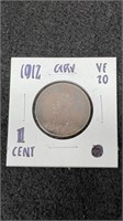 1912 Graded Canadian 1 Cent Coin Graded F-12